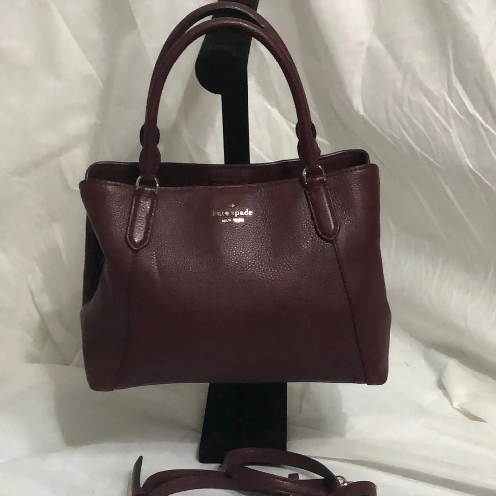 kate spade Jackson Cherrywood Pebbled Leather Satchel